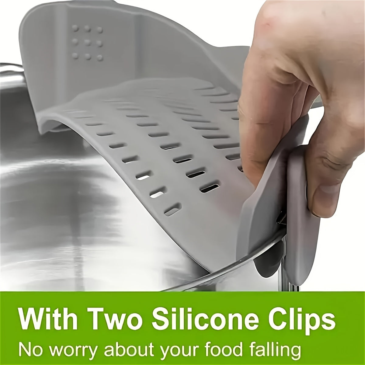 Versatile ClipOn Plastic Strainer for Kitchen Pots | Kitchen Essentials | Kitchen + Metal