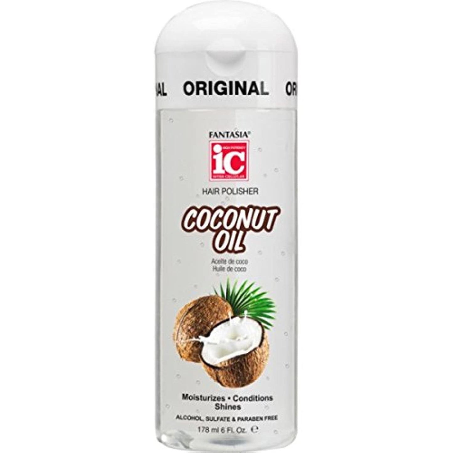 Fantasia Ic Hair Polisher 6oz Coconut Oil combo w/2oz gel