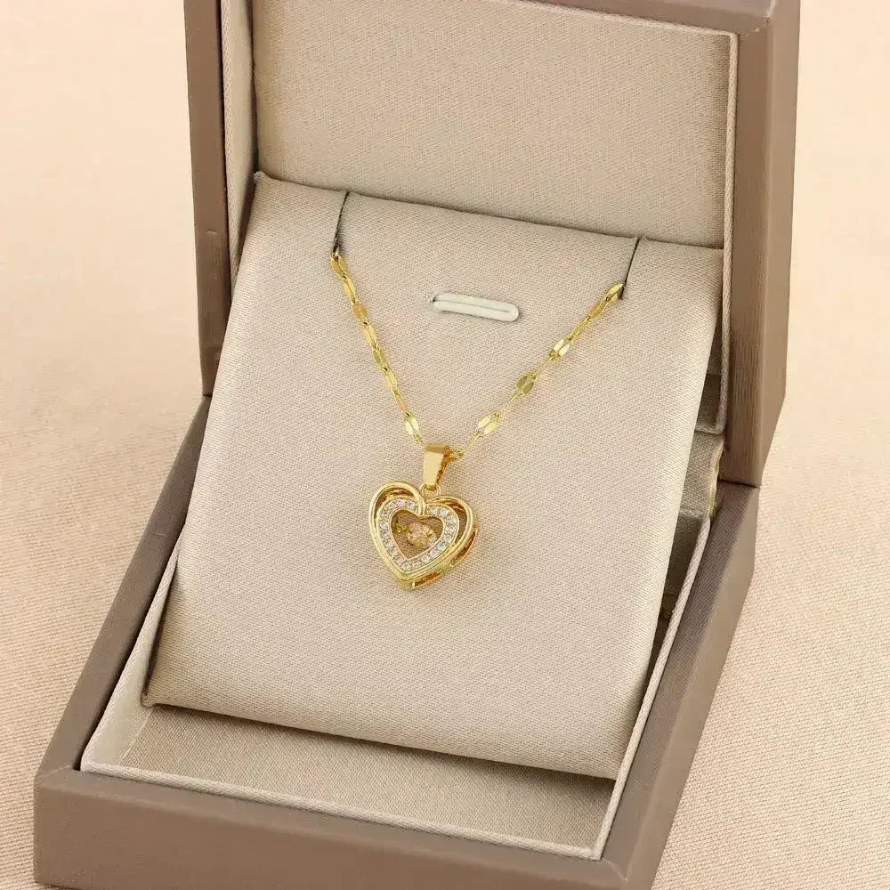 LuxeJewels™ – Double Layer Love Necklace (Titanium Steel)