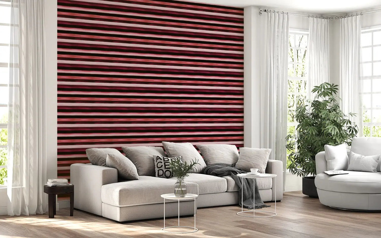 Midnight Blush Painted Stripes