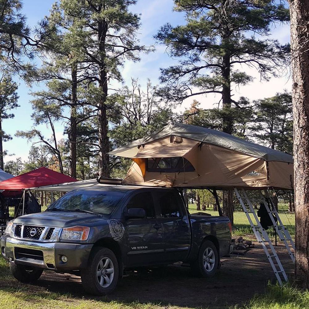 Elite Rooftop Tent with Annex Room – 4–5 Person – Tan – Overland Family Tent