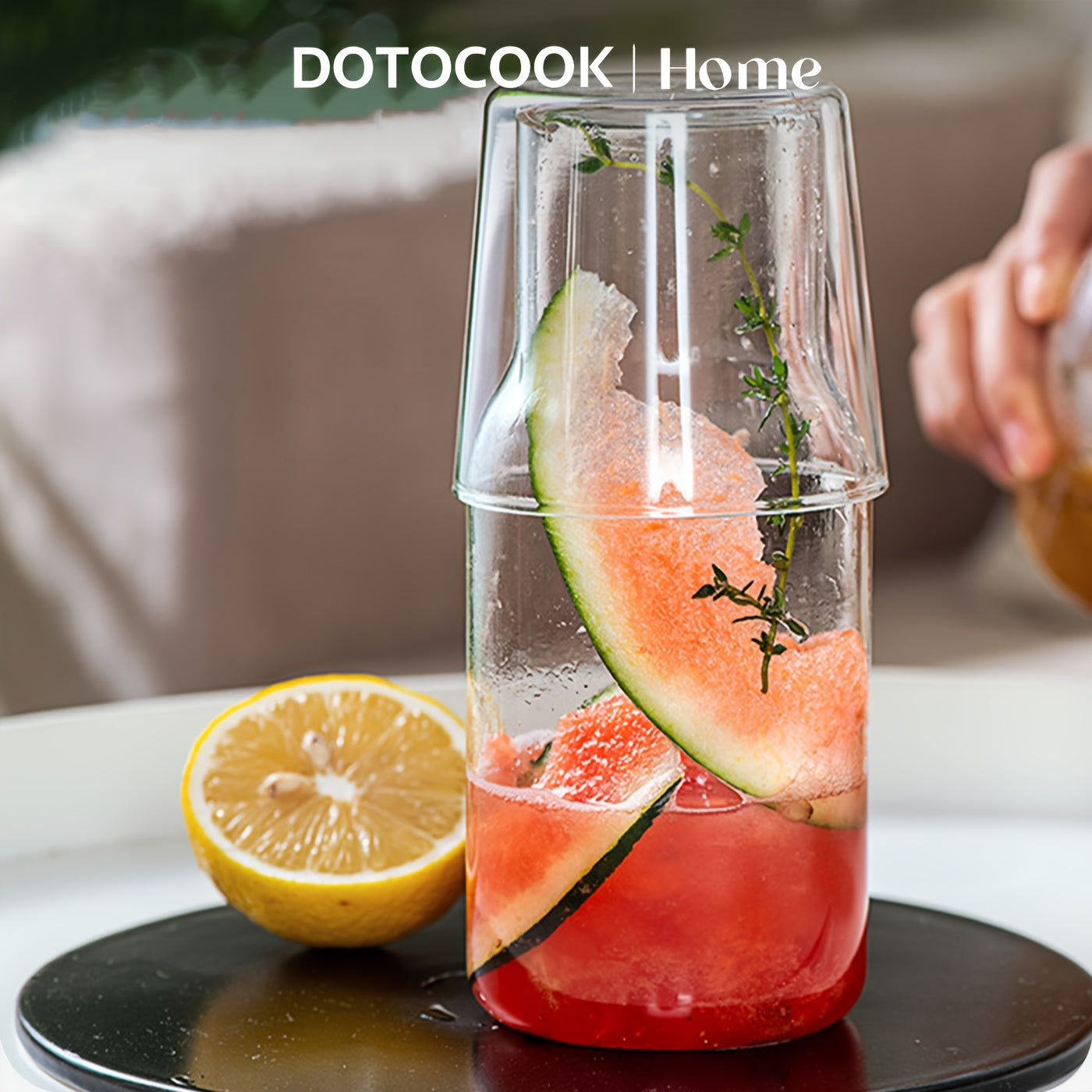 Elegant BPAFree Glass Water Carafe Cup Set