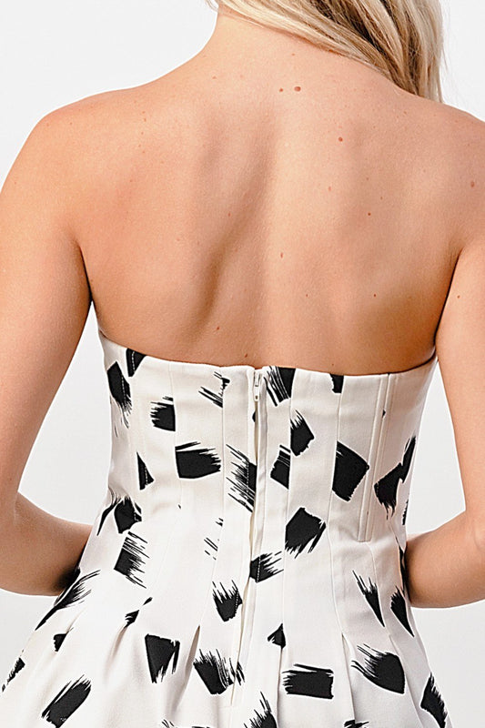 Strapless Printed A-Line Dress | Apparel | Kitchen + Metal