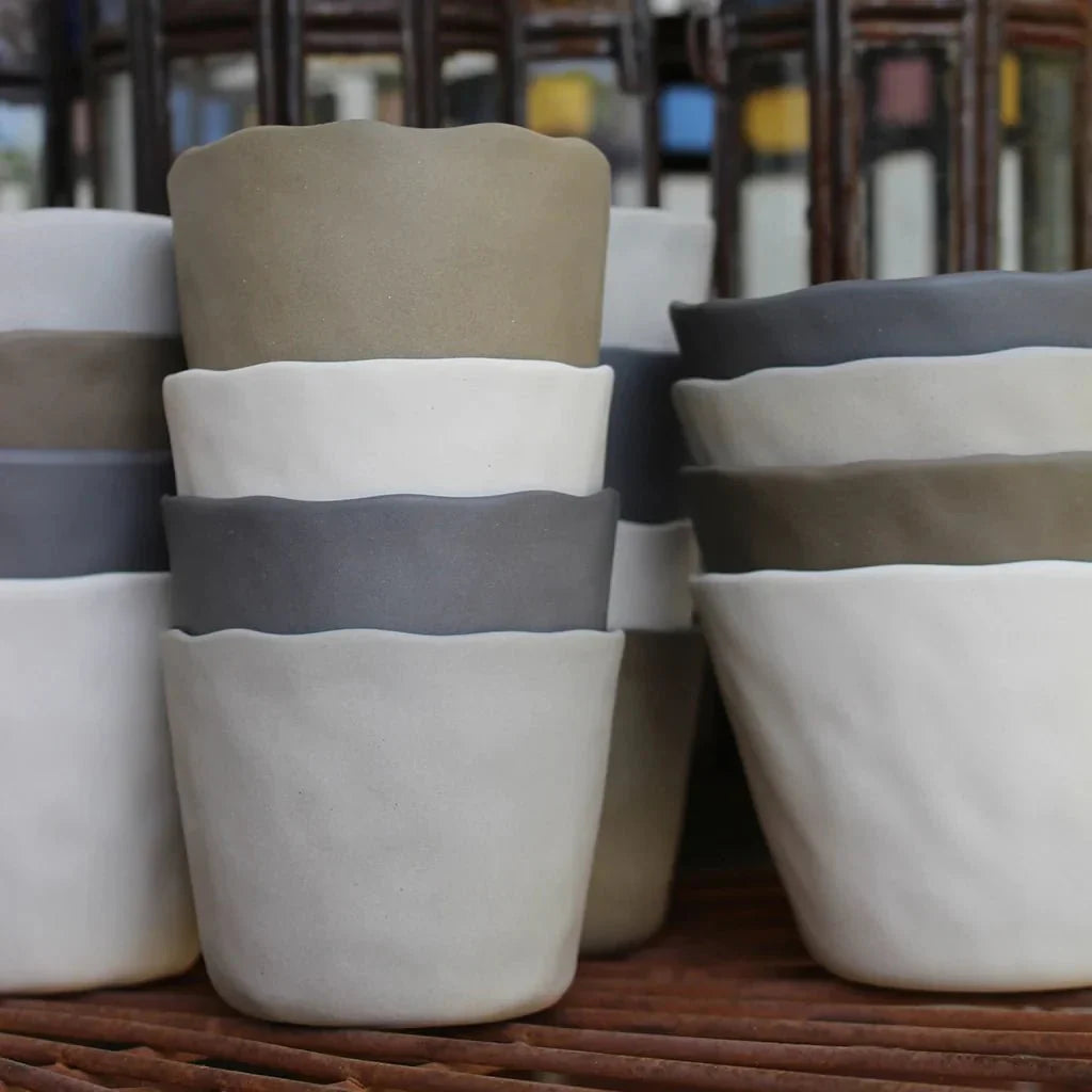 Rugueux Stoneware Tumbler, White