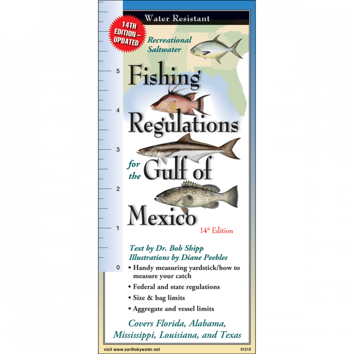 Fishing Regulations for the Gulf of Mexico – 14th Edition Waterproof Guide