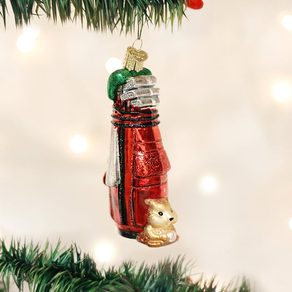 Goldf Bag Glass Ornament