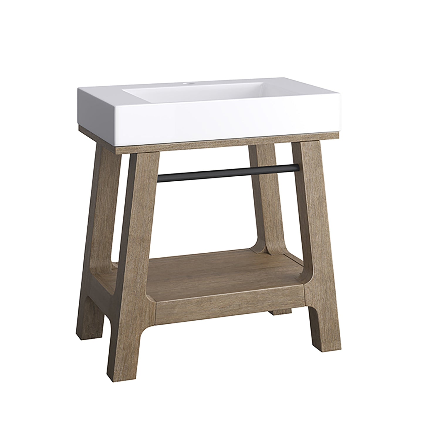 Auburn 31.5" Single Sink Console, Weathered Timber