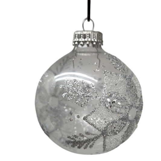 Krebs Value Glass Ornament 4 pack - Frosted Poinsettia