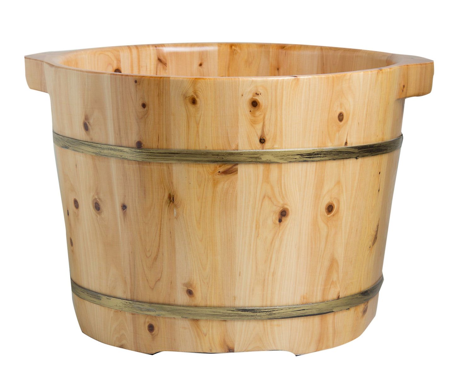 ALFI brand AB6604 Round Wooden Cedar Foot Soaking Tub