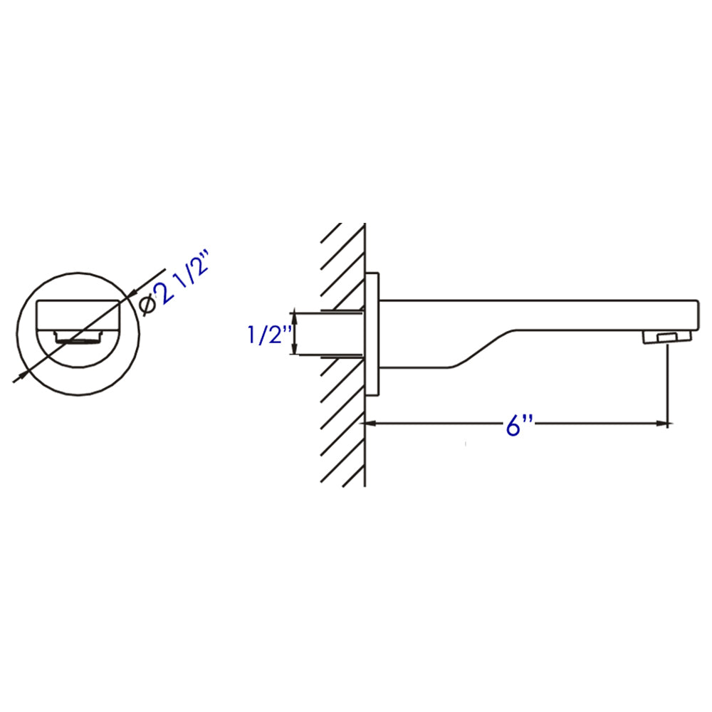 ALFI brand AB2201 Wallmounted Tub Filler Bathroom Spout
