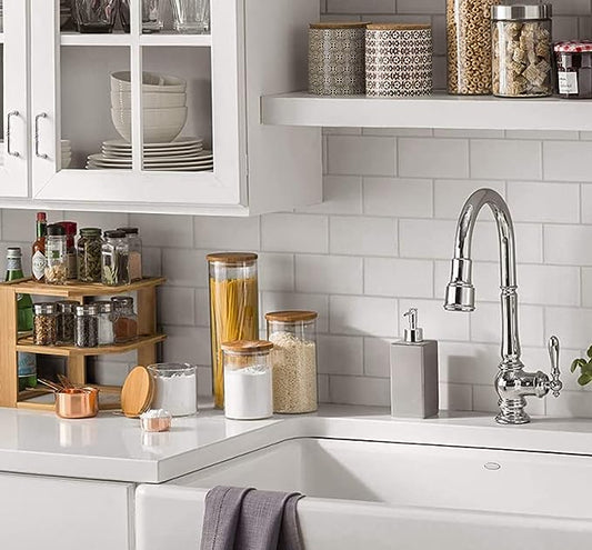 Glass Canister Set & Bamboo Lid