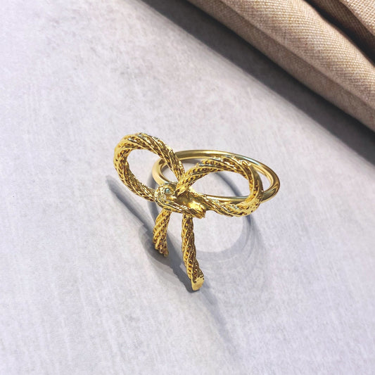 Gold Plated Bow Napkin Ring