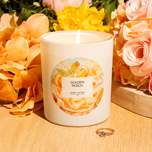 Golden Peach 10oz Signature Jewelry Candle