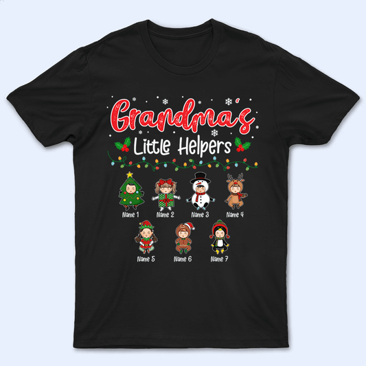 Grandma's Little Helpers - Personalized Custom T Shirt - Christmas, Birthday, Loving, Funny Gift for Grandma/Nana/Mimi, Mom, Wife, Grandparent