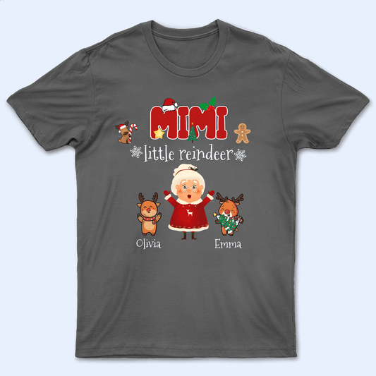 Grandma's Little Reindeer - Personalized Custom T Shirt - Birthday, Loving, Funny Gift for Grandma/Nana/Mimi, Mom, Wife, Grandparent