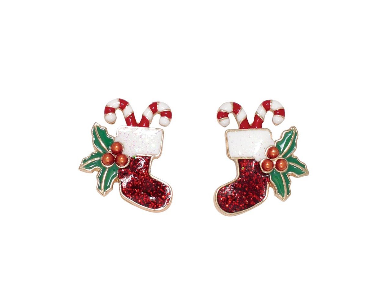 Glittering Christmas Stocking Earrings
