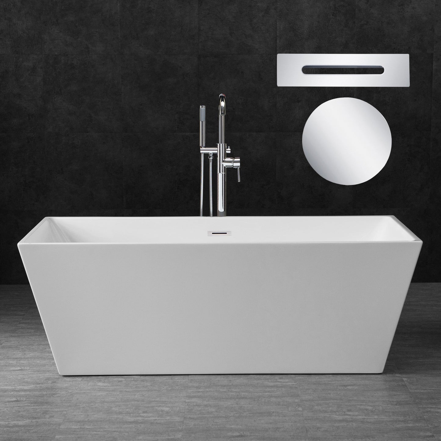 WOODBRIDGE 67" Acrylic Freestanding Bathtub Contemporary Soaking Tub