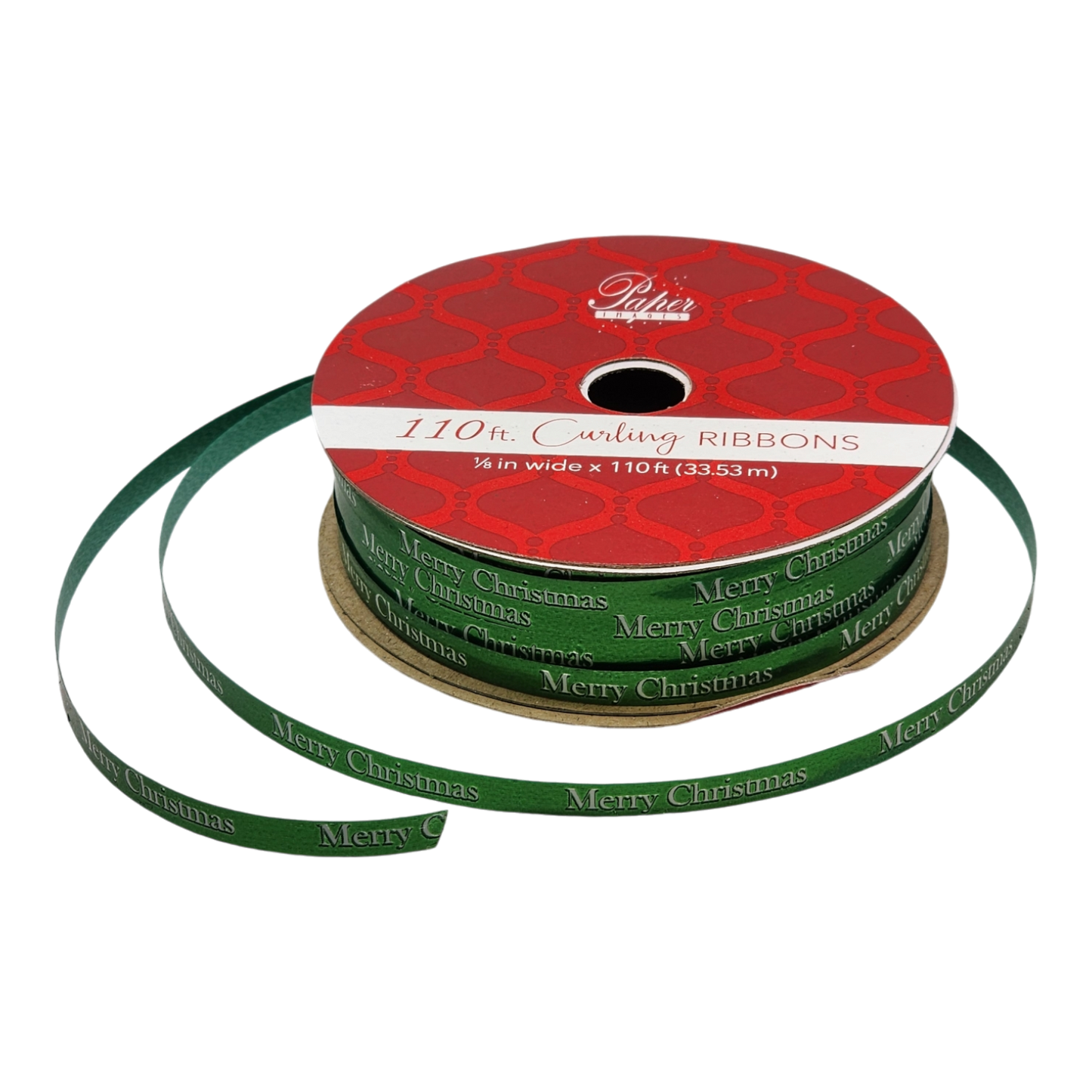 1/8 Inch Curling Ribbon - 110 Feet - Merry Christmas