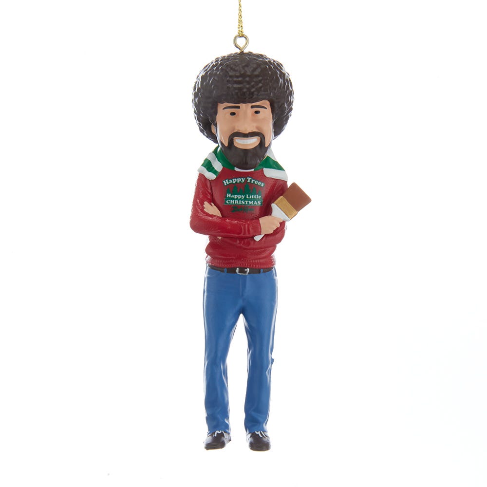 Bob Ross Happy Little Christmas Ornament