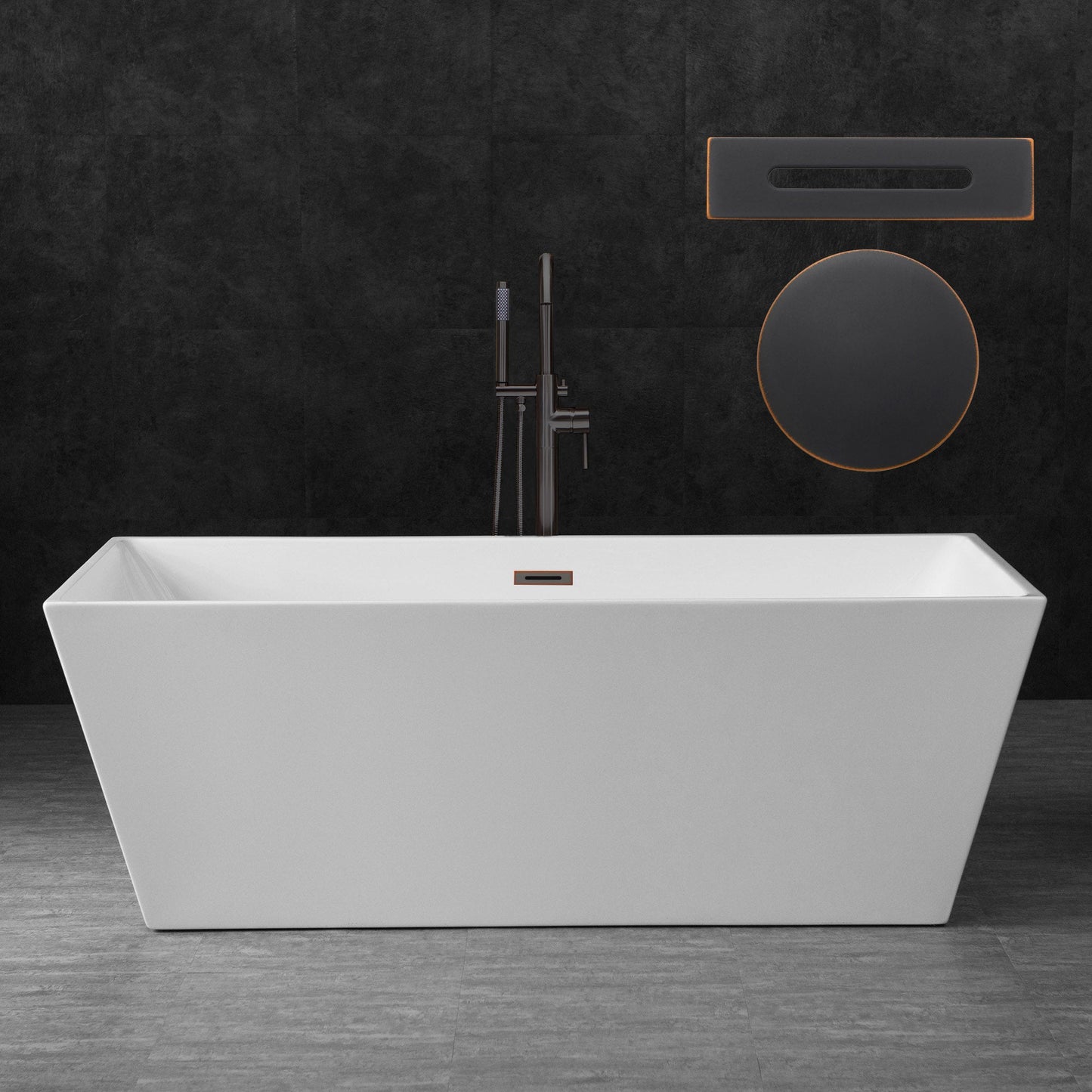 WOODBRIDGE 67" Acrylic Freestanding Bathtub Contemporary Soaking Tub