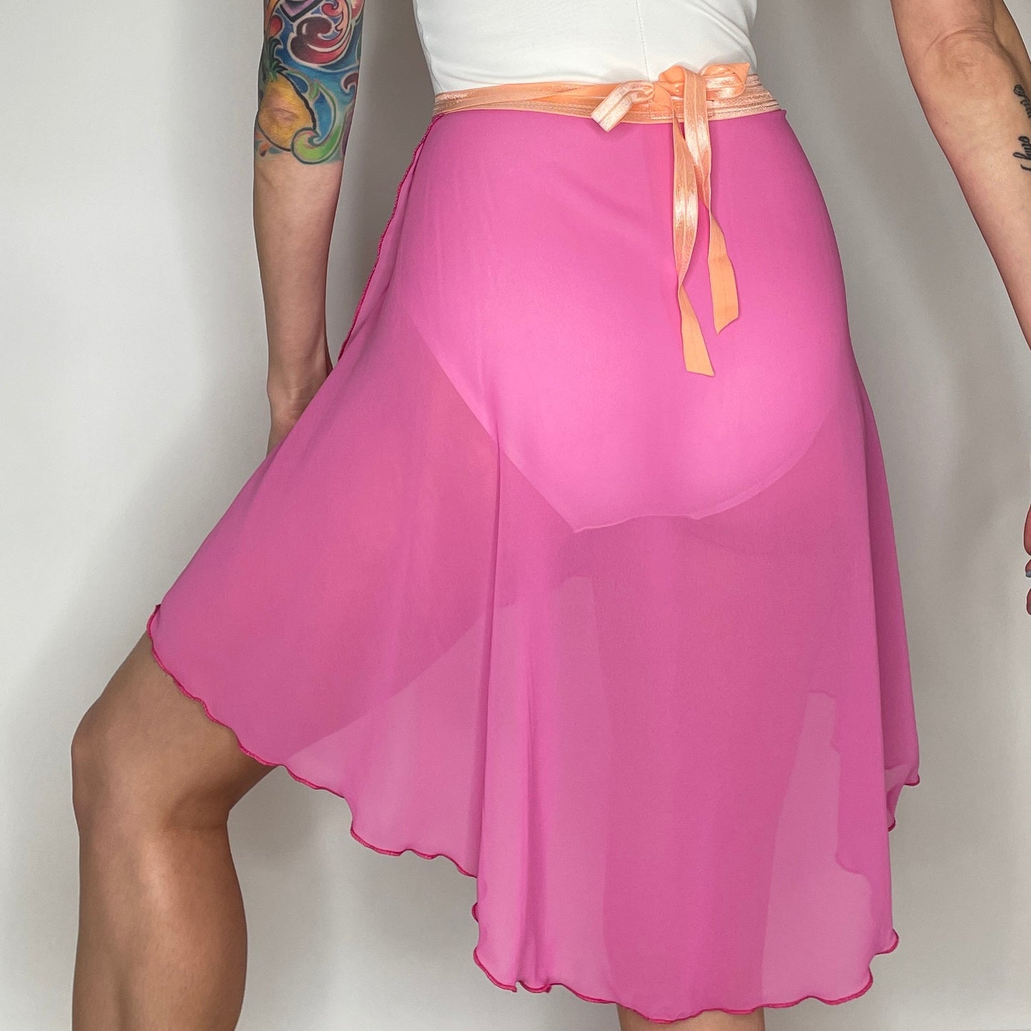 Hot Pink Chiffon Ballet Wrap Skirt - Contemporary