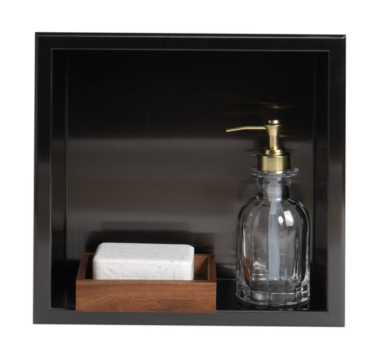 ALFI brand ABNP1212 12" x 12" Stainless Steel Square Single Shelf Shower Niche