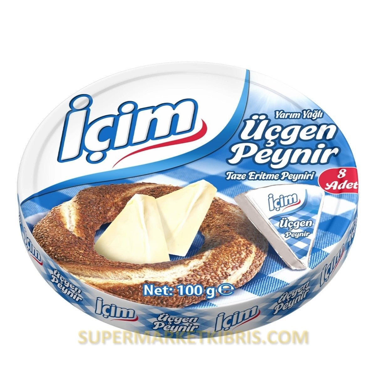 İçim Half-Fat Triangle Cheese 100g - Perfect Cheese For Breakfast, 8 Individual Portions