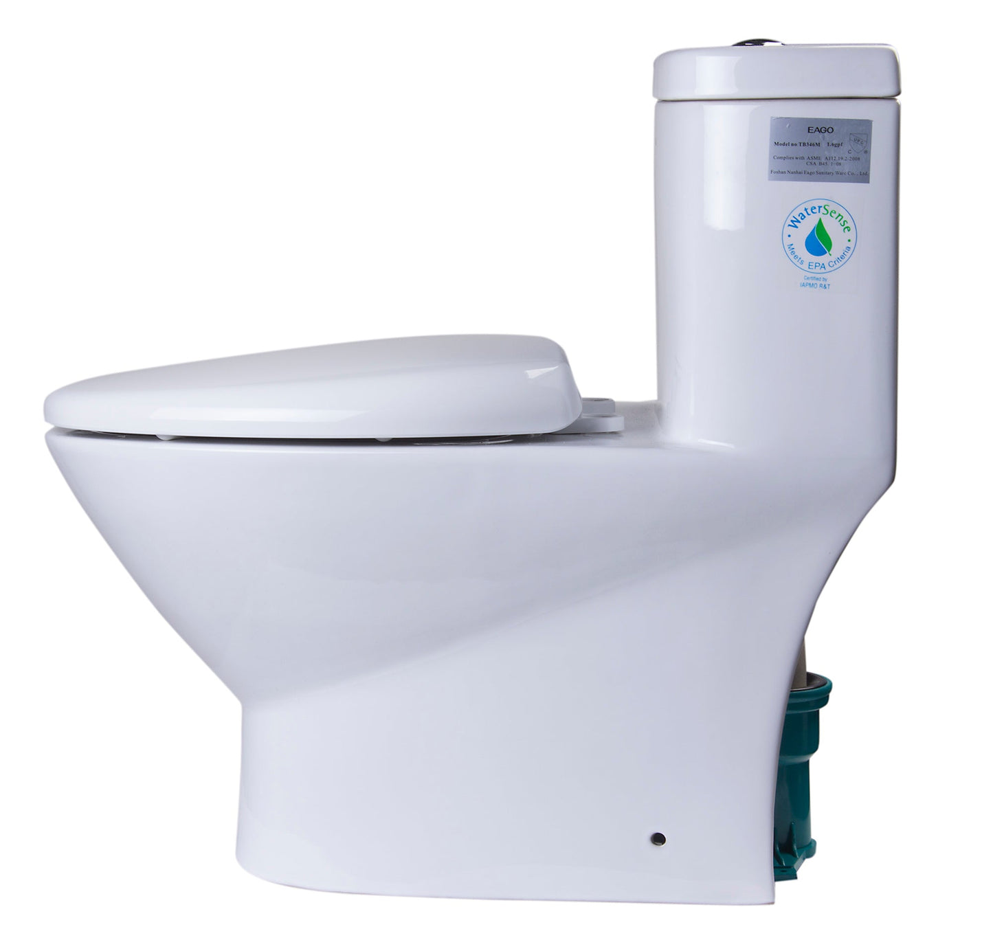 EAGO TB346 MODERN DUAL FLUSH ONE PIECE HIGH EFFICIENCY LOW FLUSH CERAMIC TOILET