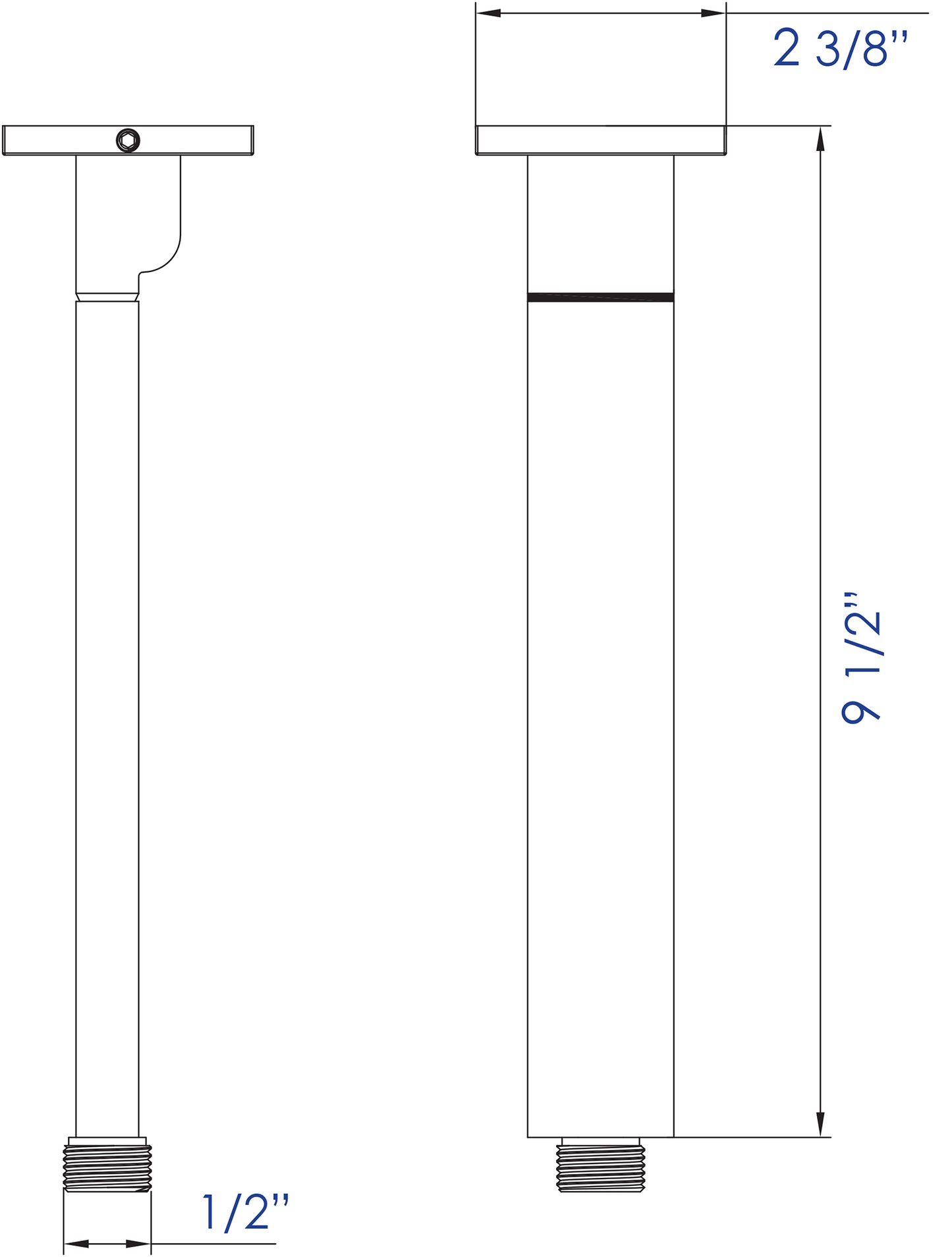 ALFI brand AB9SC 9" Modern Square Ceiling Mounted Shower Arm