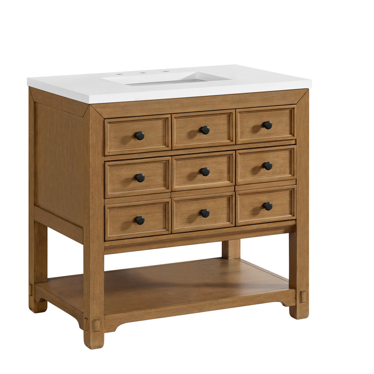 Malibu 36" Single Vanity Cabinet, Amber Birch