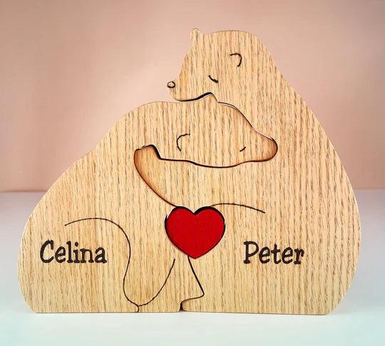Wooden Bear Family Puzzle - Gift for Family Members, Parent, Grandparent, Mom and Dad, Grandma & Grandpa, Mother's Day, Father's Day