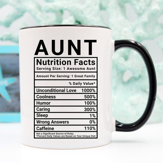 Mothers Day Gift For Aunt - Nutritional Facts | Coffee Mugs | Kitchen + Metal