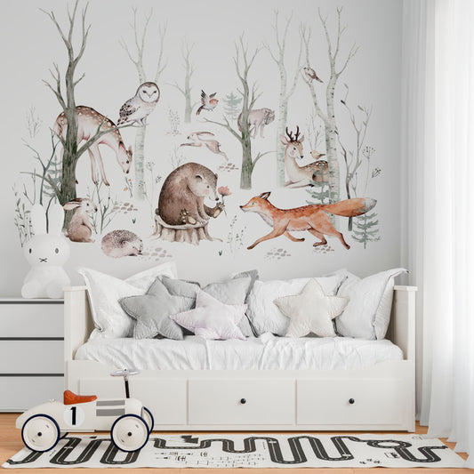 Animals in the forest mural | Kitchen + Metal