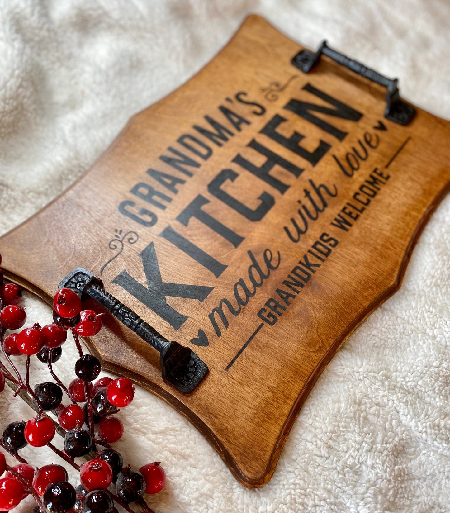 Grandmas Kitchen Tray, Gift for Grandma, Serving Tray With Handles,