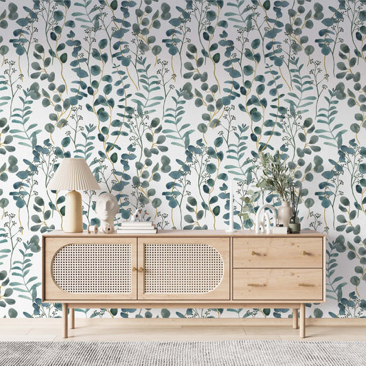 Eucalyptus Leaves Wallpaper | Kitchen + Metal