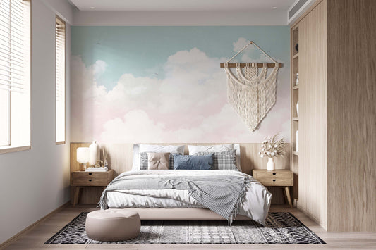 Pink and Blue Cloud Wallpaper | Kitchen + Metal