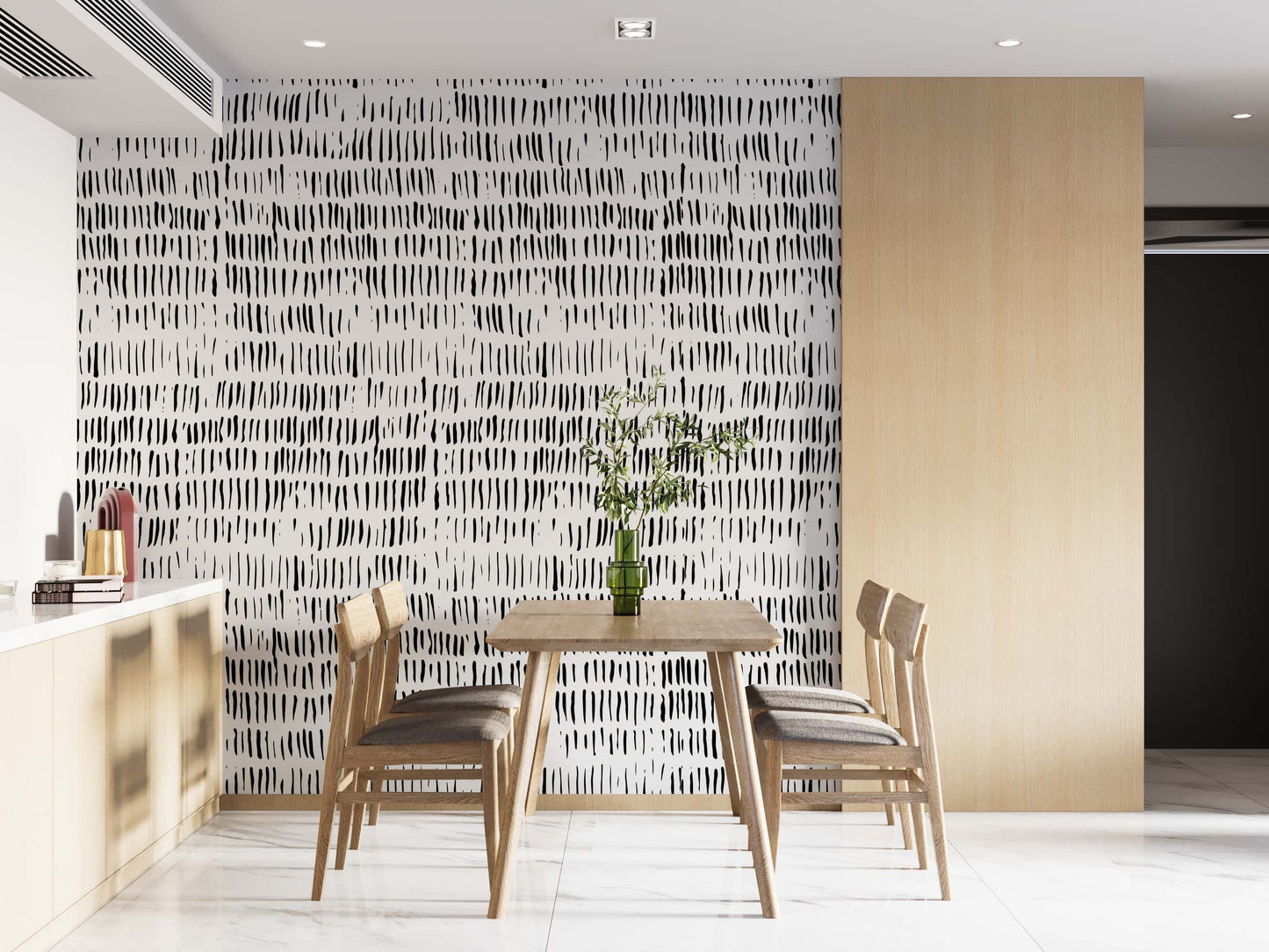 Black and white strokes | Kitchen + Metal