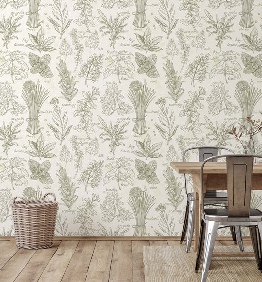 Kitchen Herbs Wallpaper | Wallpaper | Kitchen + Metal