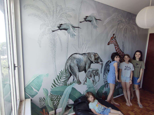 African Safari Mural | Kitchen + Metal