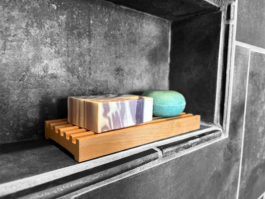 8" Alder Battlement Style Soap Dish