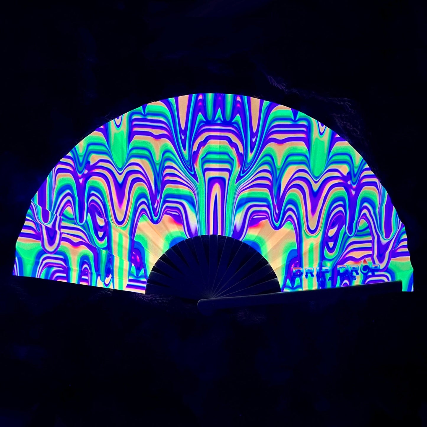 Colorful wavy pattern on a dark background