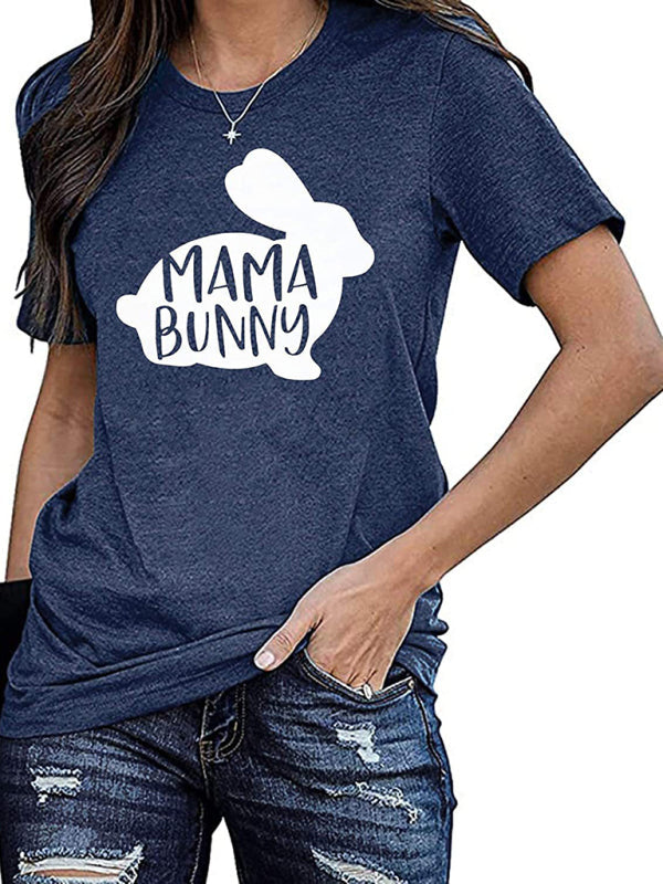 Women's Easter MAMA Bunny Graphic T-Shirt - Funny Holiday Tee