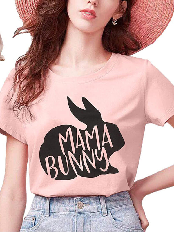 Women's Easter MAMA Bunny Graphic T-Shirt - Funny Holiday Tee