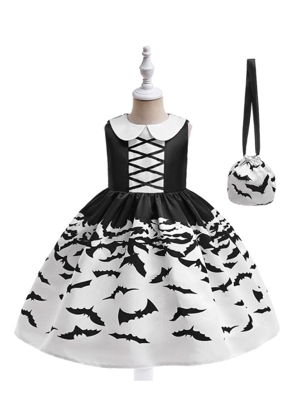 Girls' Halloween Witch Costume Party Dress - Multiple Patterns