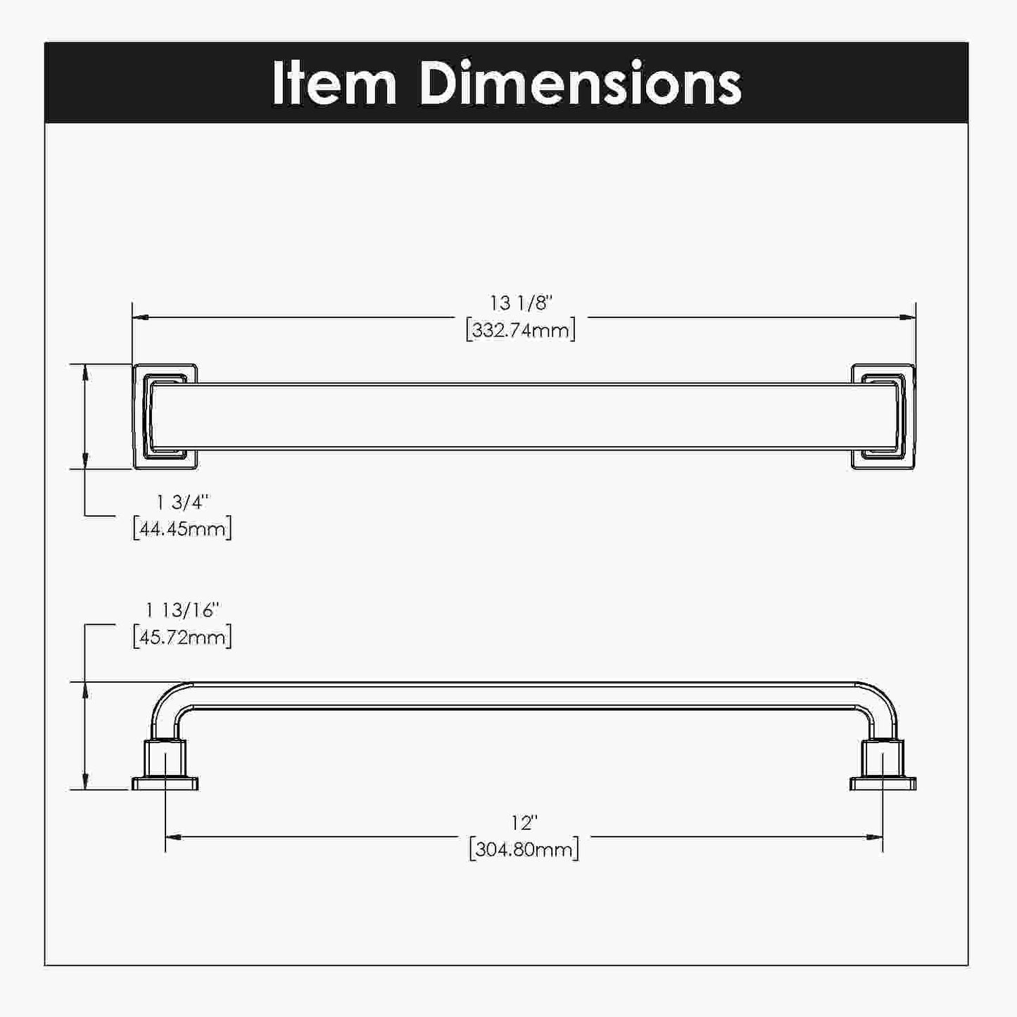 12 Inch Center to Center Brighton Appliance Pull