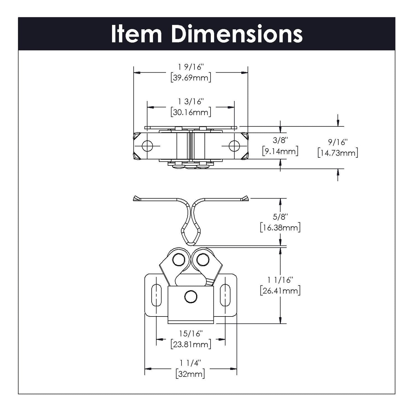 15/16 Inch Center to Center Catches