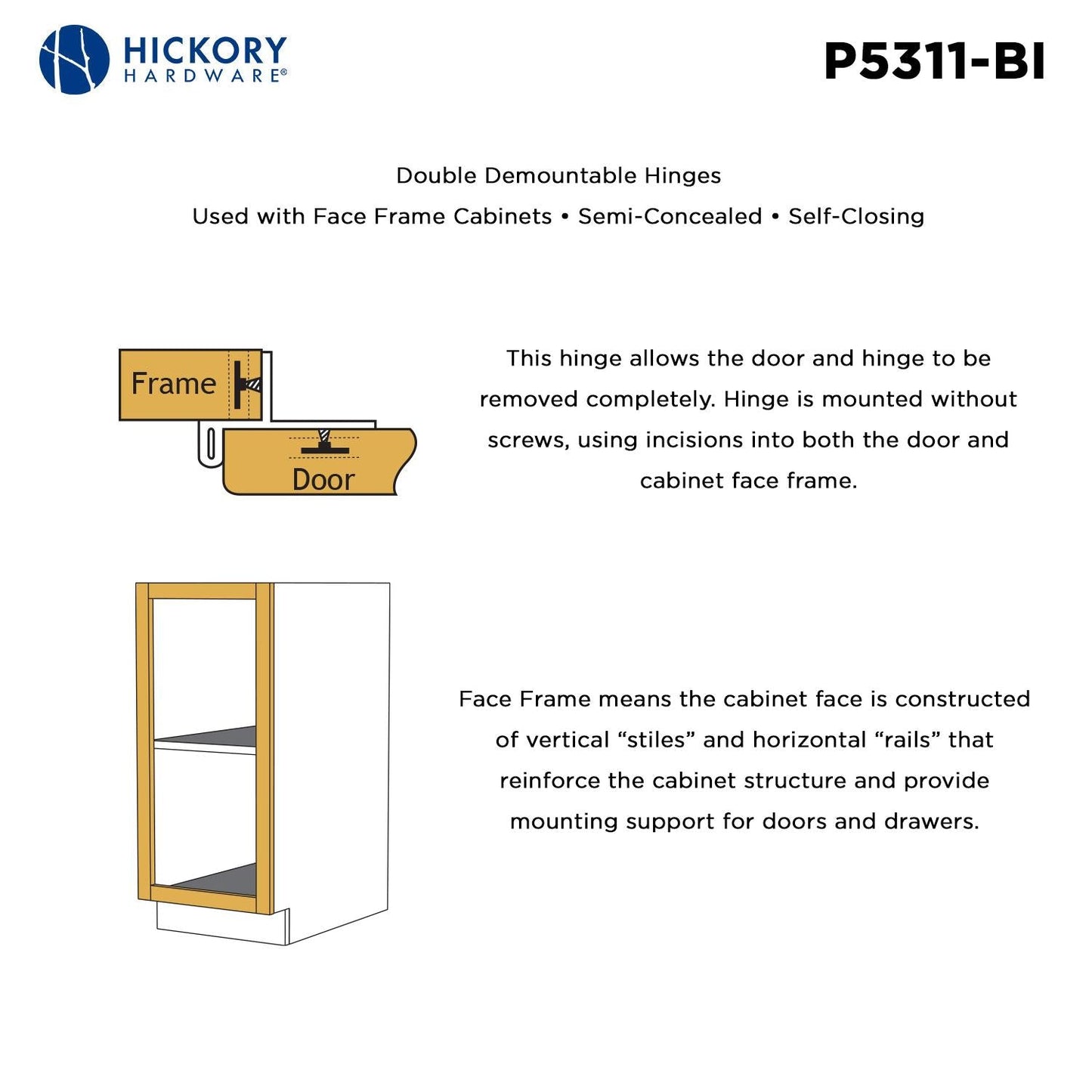 Double Demountable Hinge