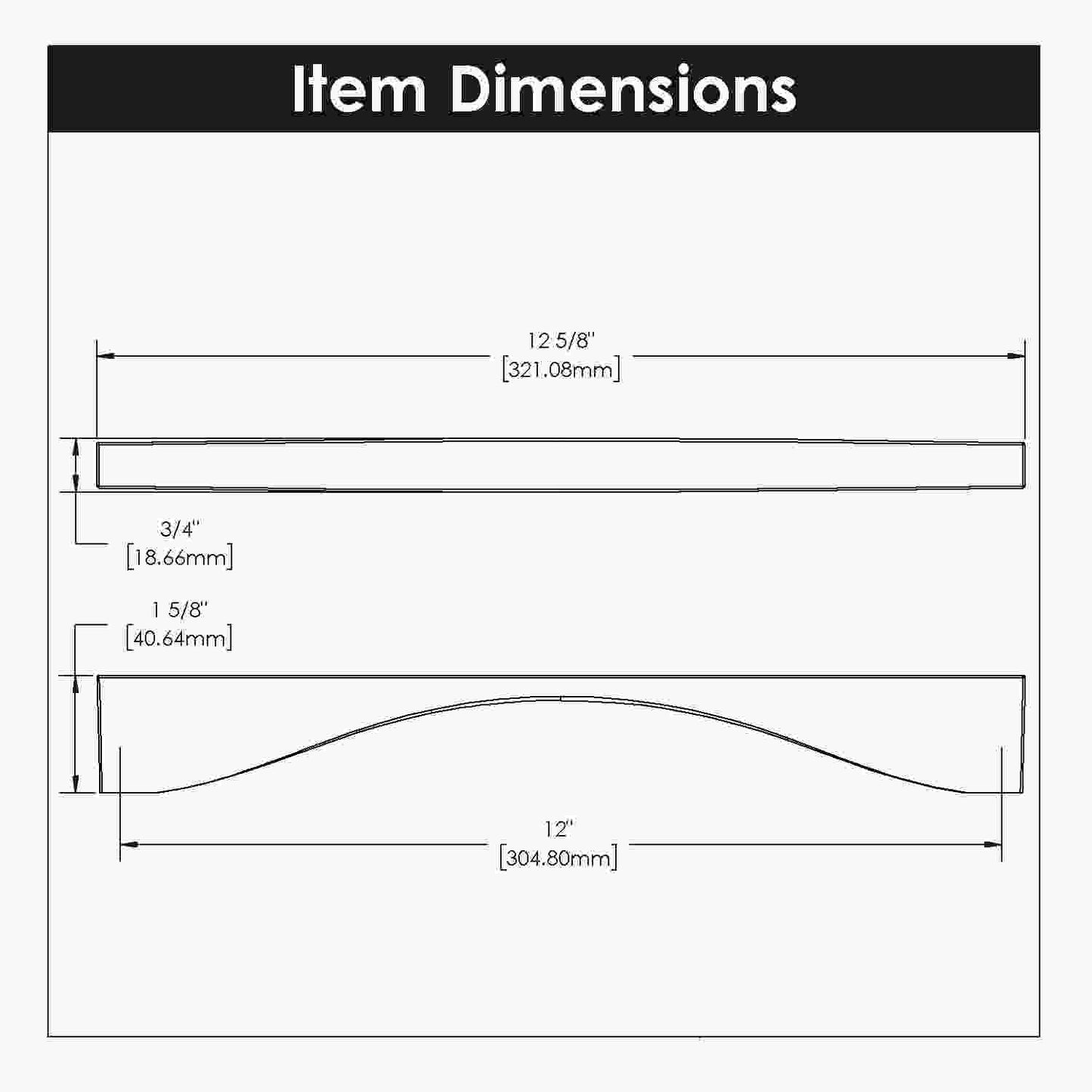 12 Inch Center to Center Channel Appliance Pull