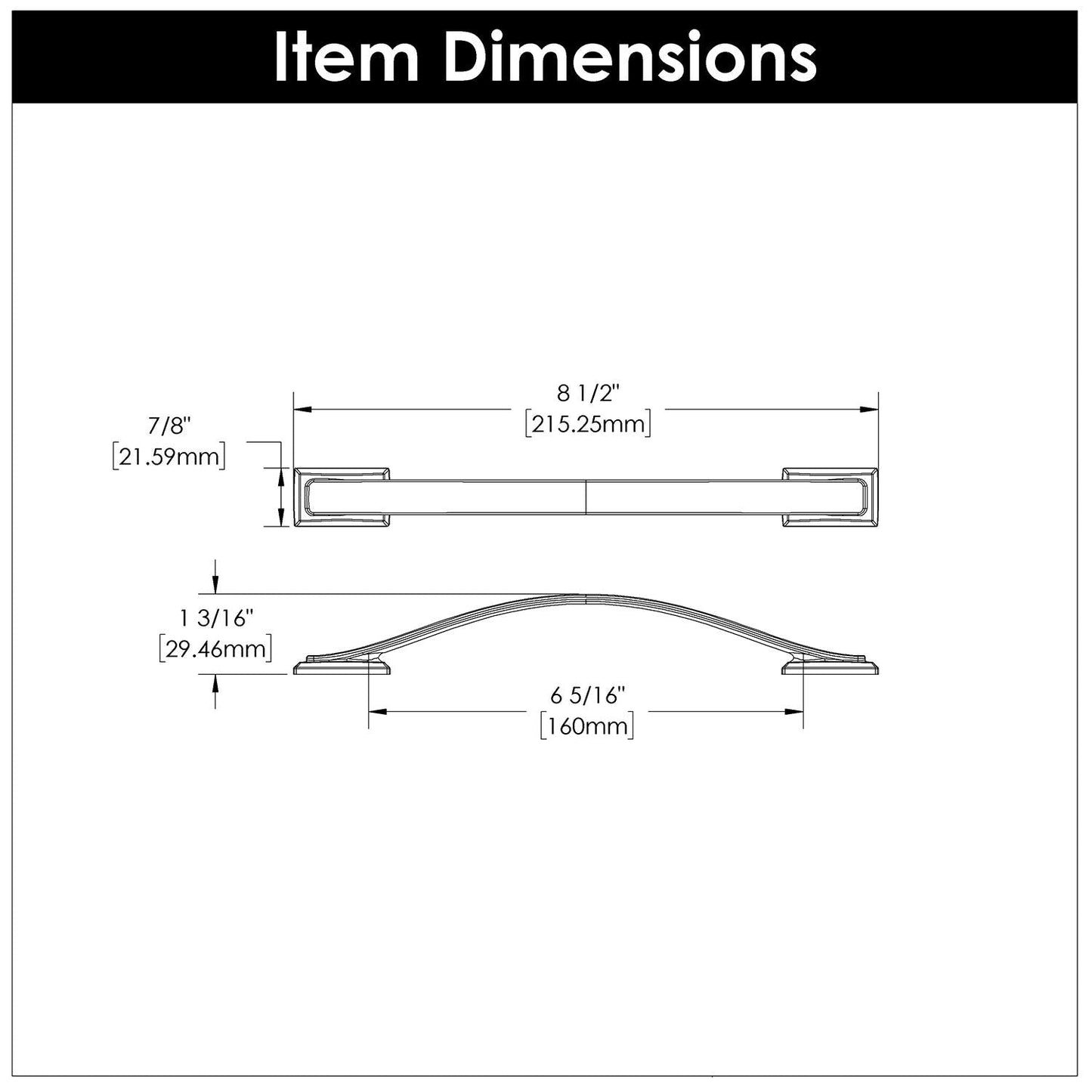 6-5/16 Inch (160mm) Dover Pull