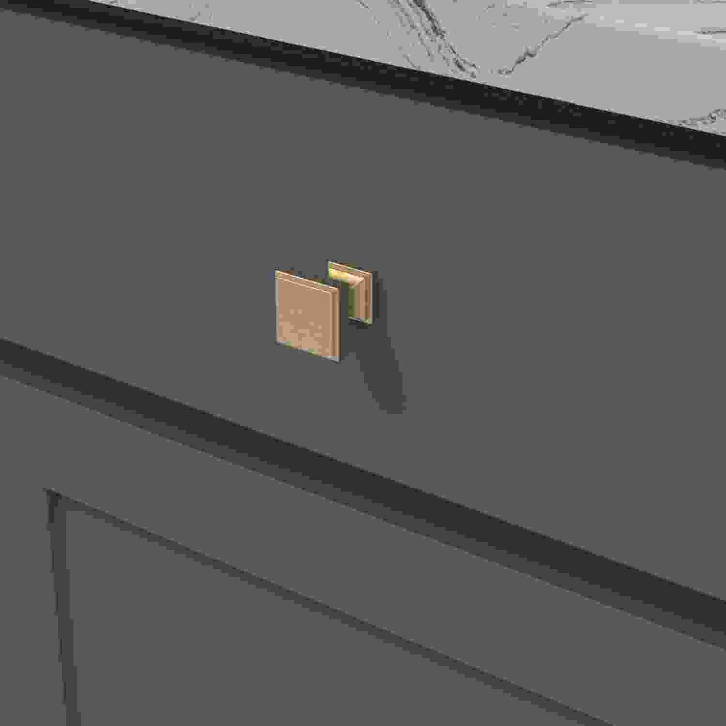 1-1/8 Inch Square Brownstone Square Knob